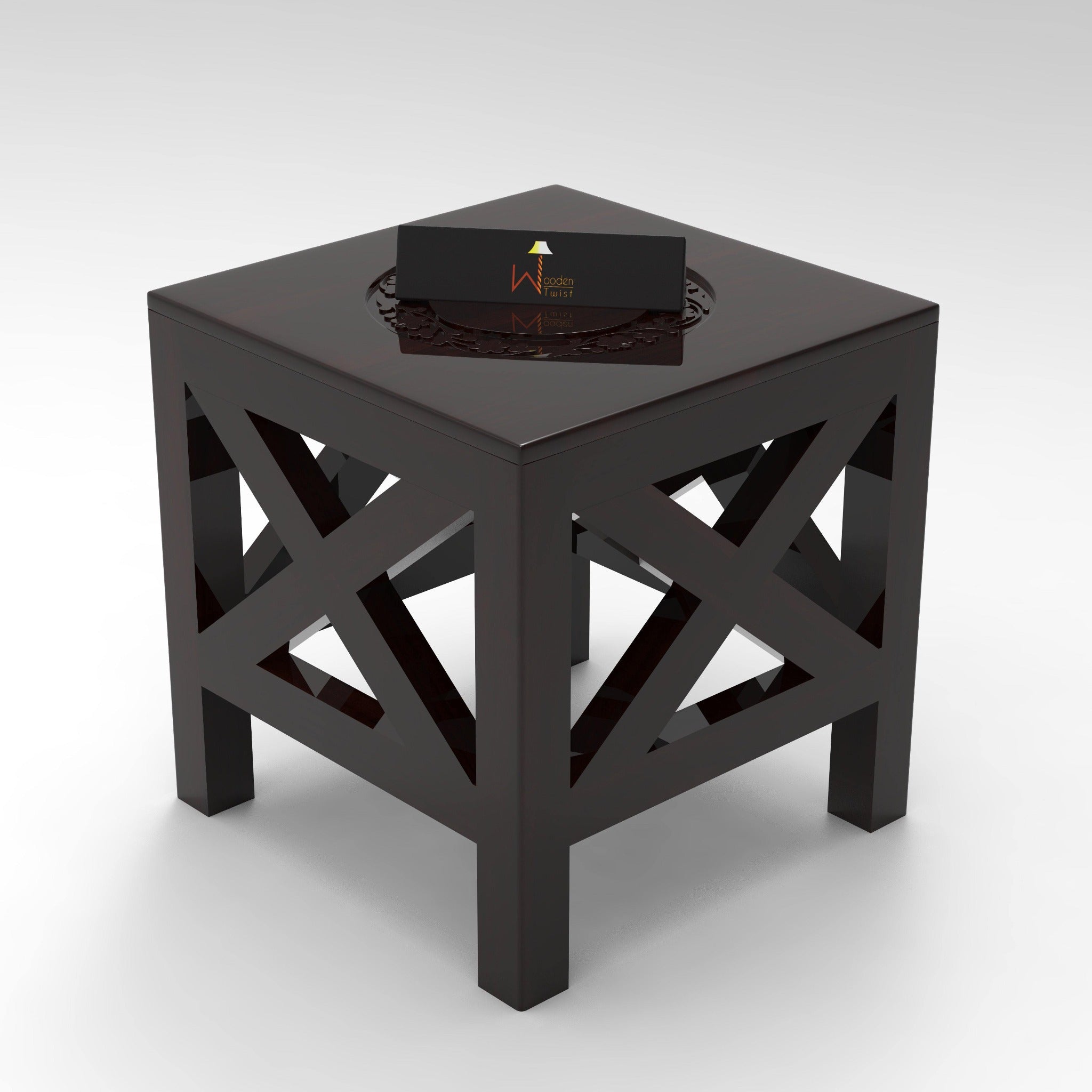 Handcrafted Wooden Square Stool - WoodenTwist