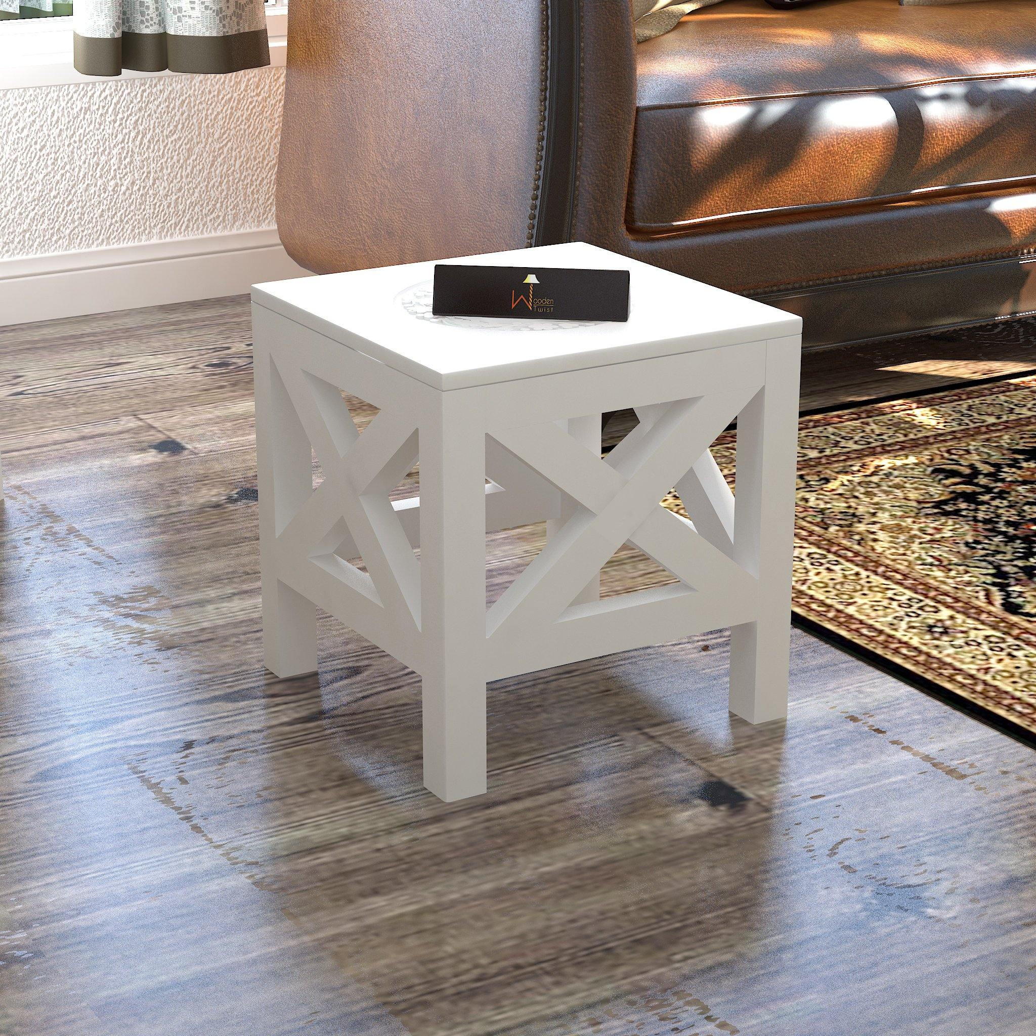 Handcrafted Wooden Square Stool - WoodenTwist