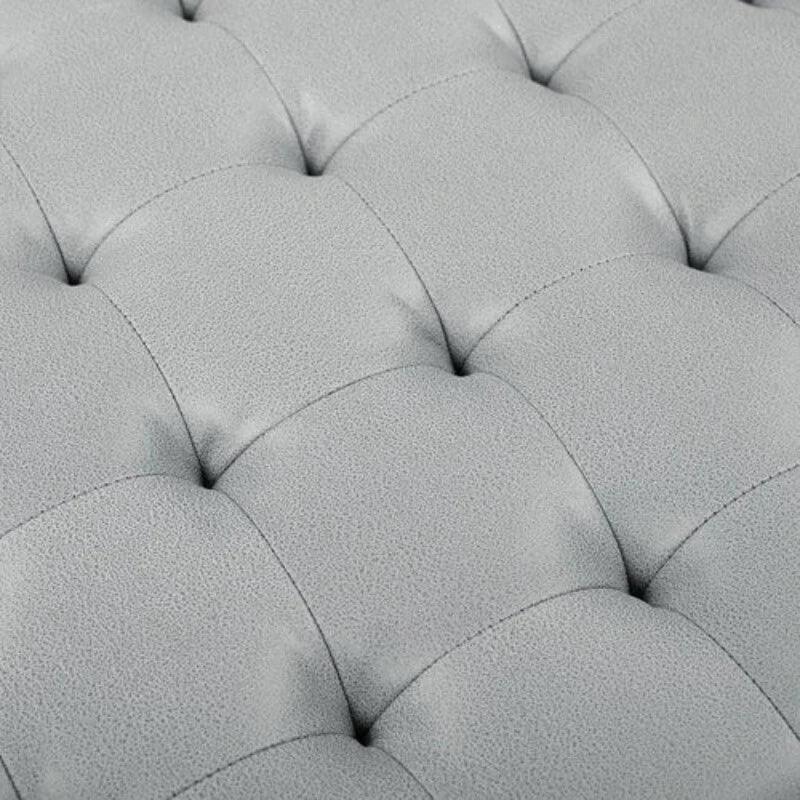 Wide Leatherette Tufted Square Coffee Table For Living Room - WoodenTwist