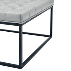 Wide Leatherette Tufted Square Coffee Table For Living Room - WoodenTwist