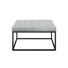 Wide Leatherette Tufted Square Coffee Table For Living Room - WoodenTwist