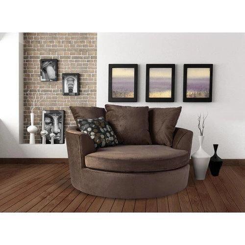 Wooden Twist Velvet Round Solid Wood Barrel Sofa Chair - WoodenTwist