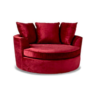 Wooden Twist Velvet Round Solid Wood Barrel Sofa Chair - WoodenTwist