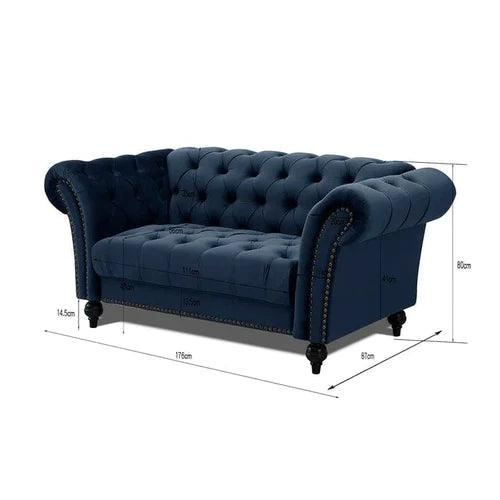 Modern Chesterfield 2 Seater Sofa - WoodenTwist