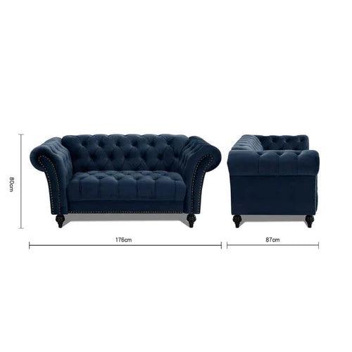 Modern Chesterfield 2 Seater Sofa - WoodenTwist