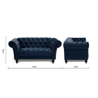 Modern Chesterfield 2 Seater Sofa - WoodenTwist