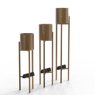 Metal Plant Stand Rack for Indoor & Outdoor (Golden, Set Of 3) - WoodenTwist