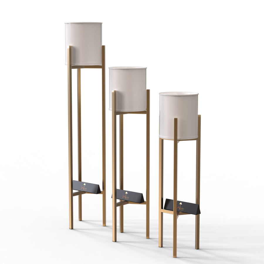 Golden Stand, White Planter
