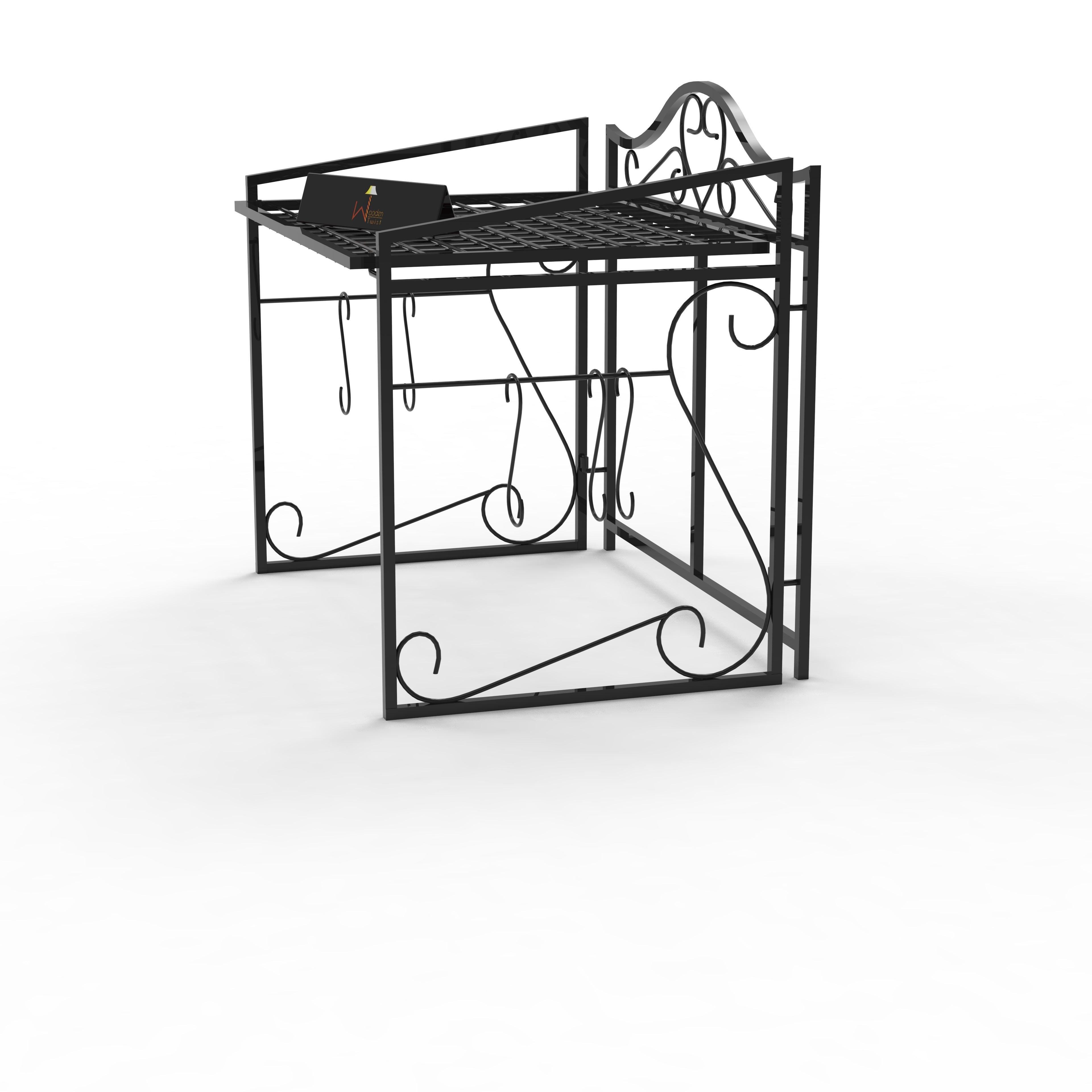 2 Tier Kitchen Storage Rack Cabinet Shelves for Organise Cooking Utensils and Microwave - WoodenTwist