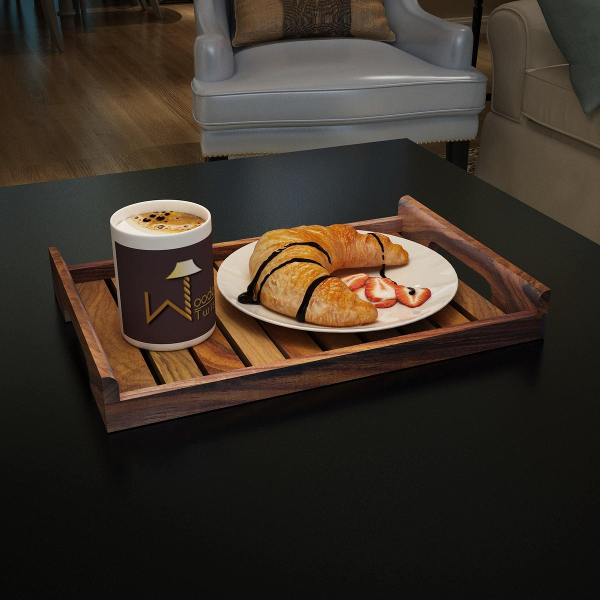 Fine Teak Wood Serving Tray