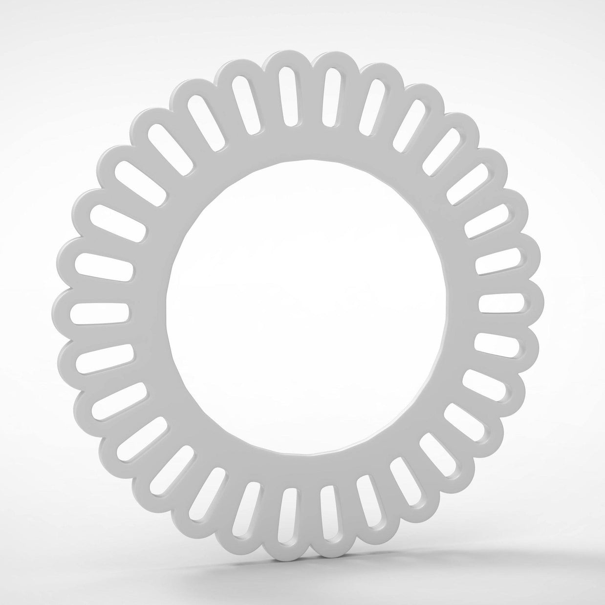 Round Shaped Exquisite Wall Panel In White - Image 3