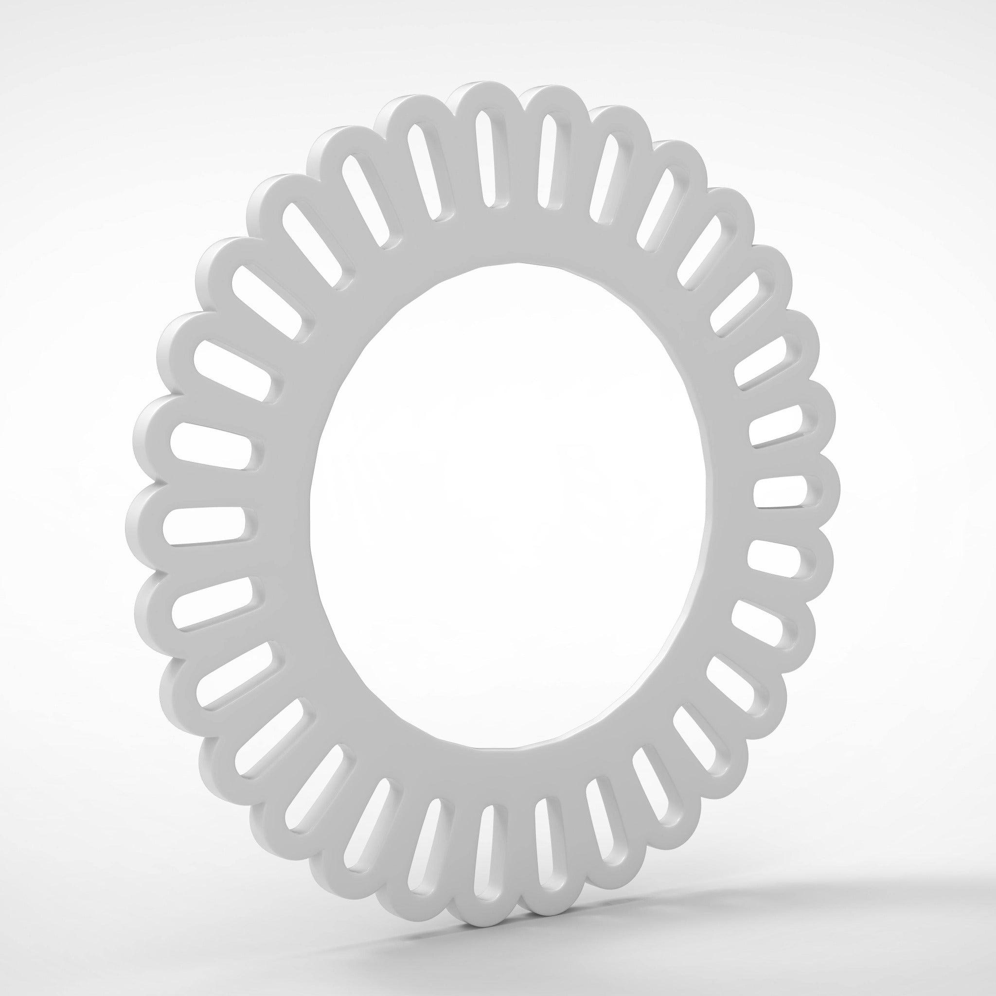 Round Shaped Exquisite Wall Panel In White - Image 4