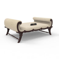 Cama Teak Wood Carved Royal Diwan (Walnut Finish) - WoodenTwist