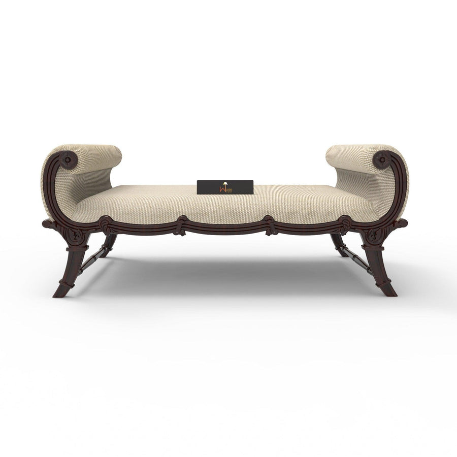 Walnut Finish with Beige Jute Seat