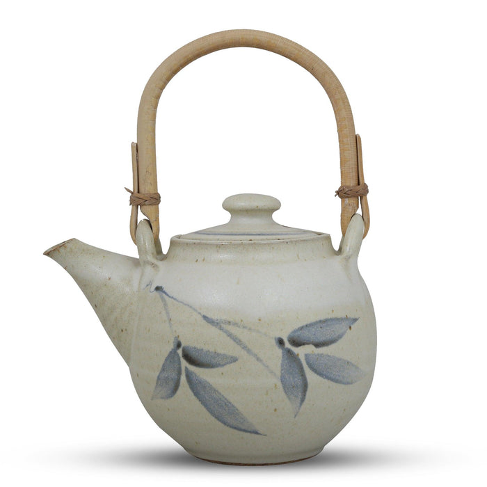 Hand Crafted Studio Pottery Off White and Brown Teapot - WoodenTwist