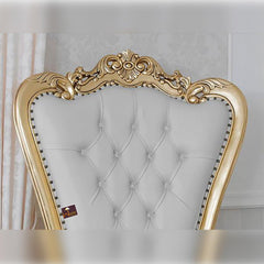 Luxurious High Back throne Gold Leaf & Buttons Chair