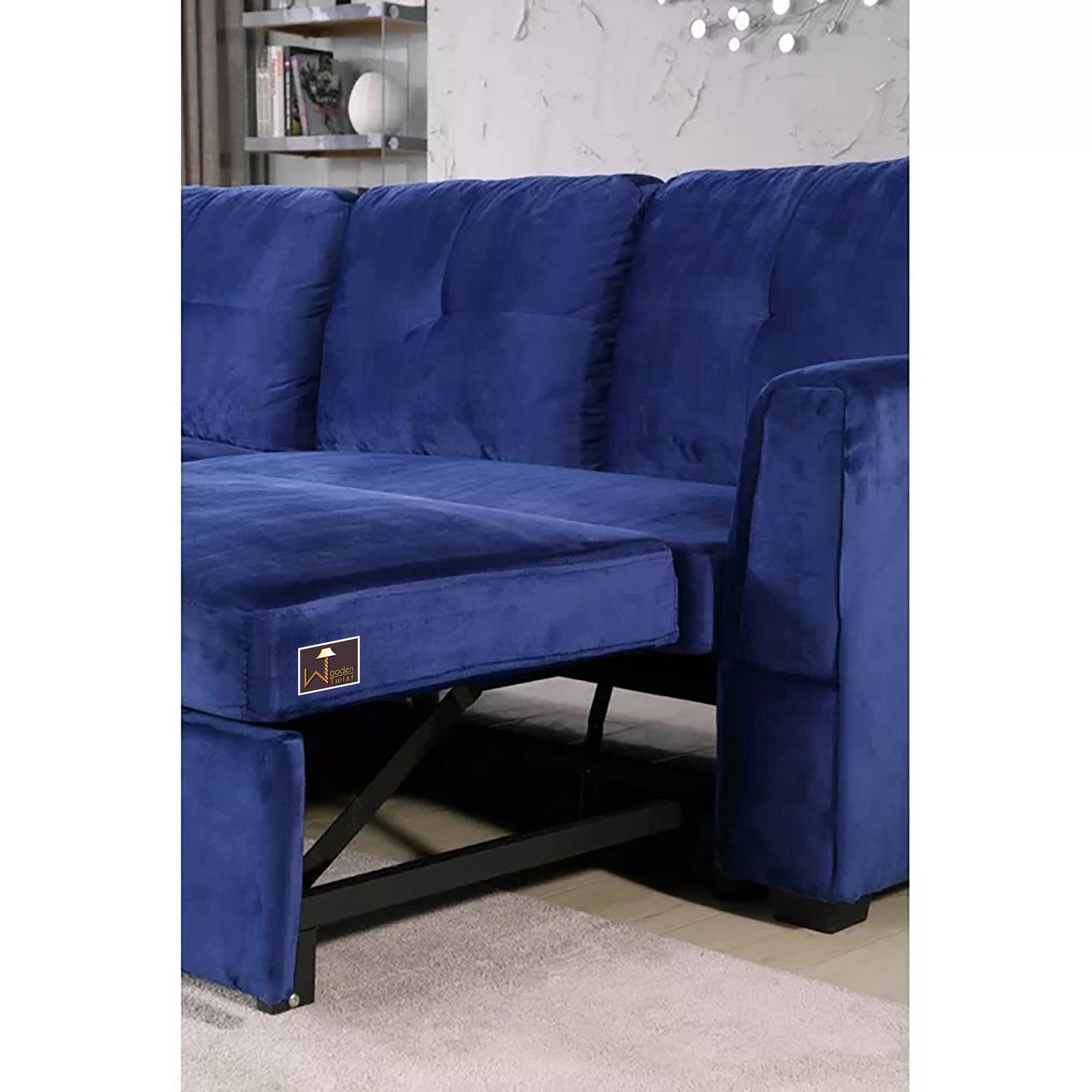 Madera 5 Seater L-Shape Sofa Cum Bed with Comfort Cushion - WoodenTwist