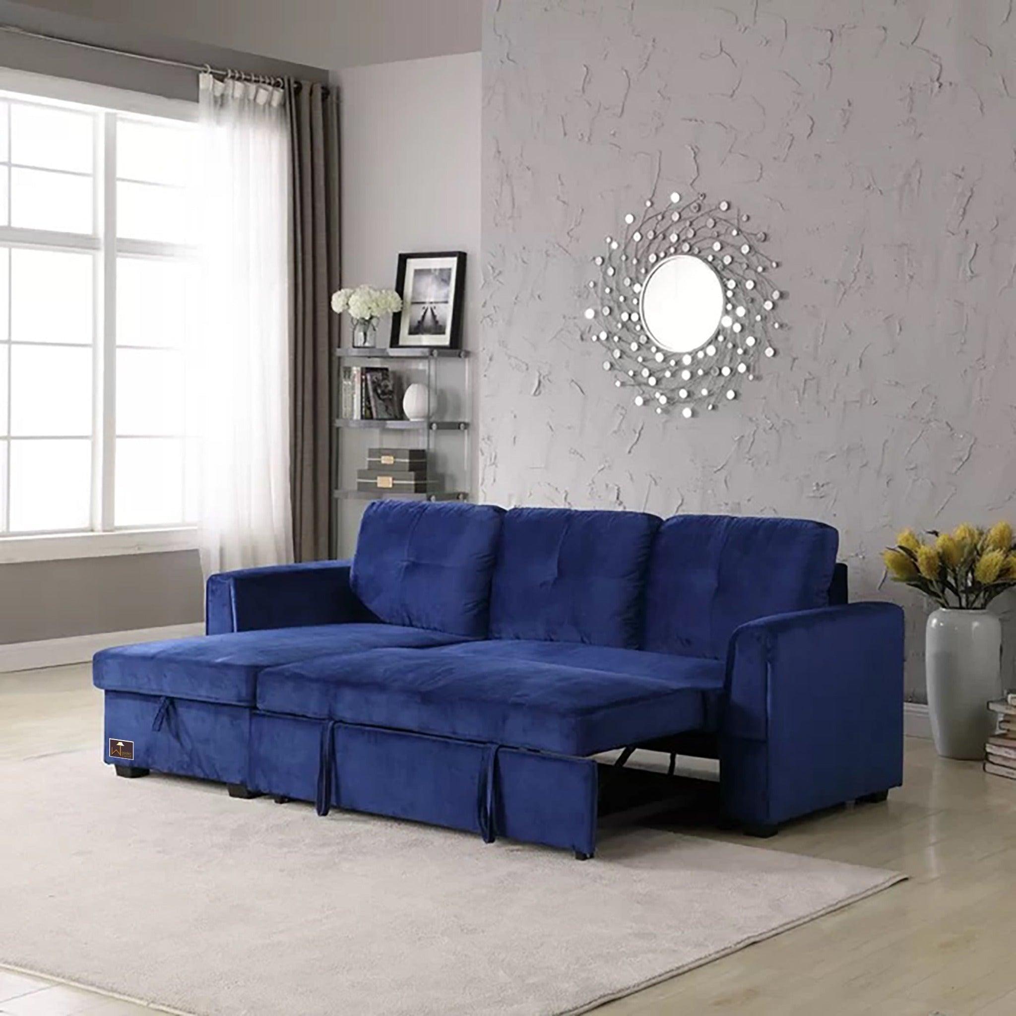 Madera 5 Seater L-Shape Sofa Cum Bed with Comfort Cushion - WoodenTwist