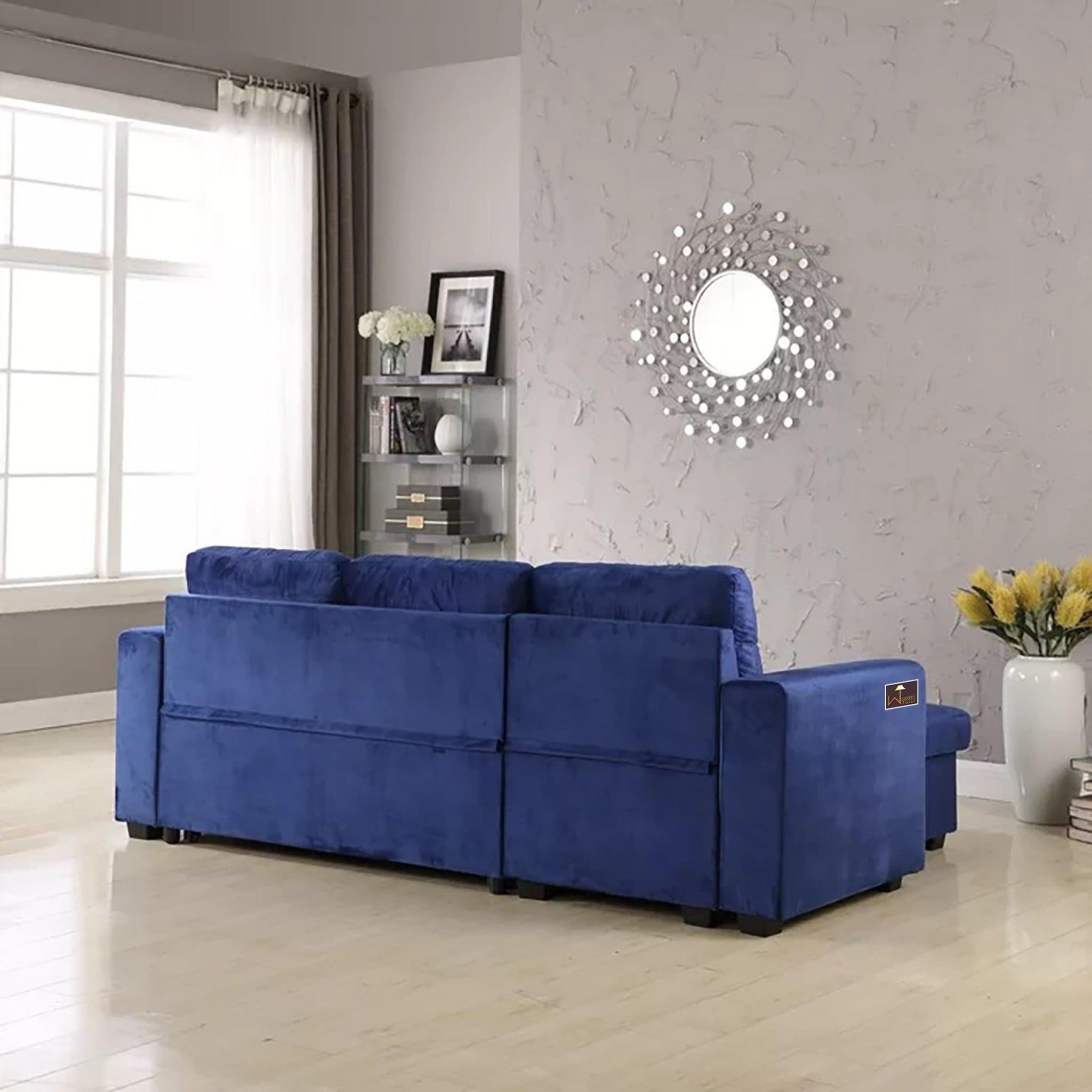 Madera 5 Seater L-Shape Sofa Cum Bed with Comfort Cushion - WoodenTwist