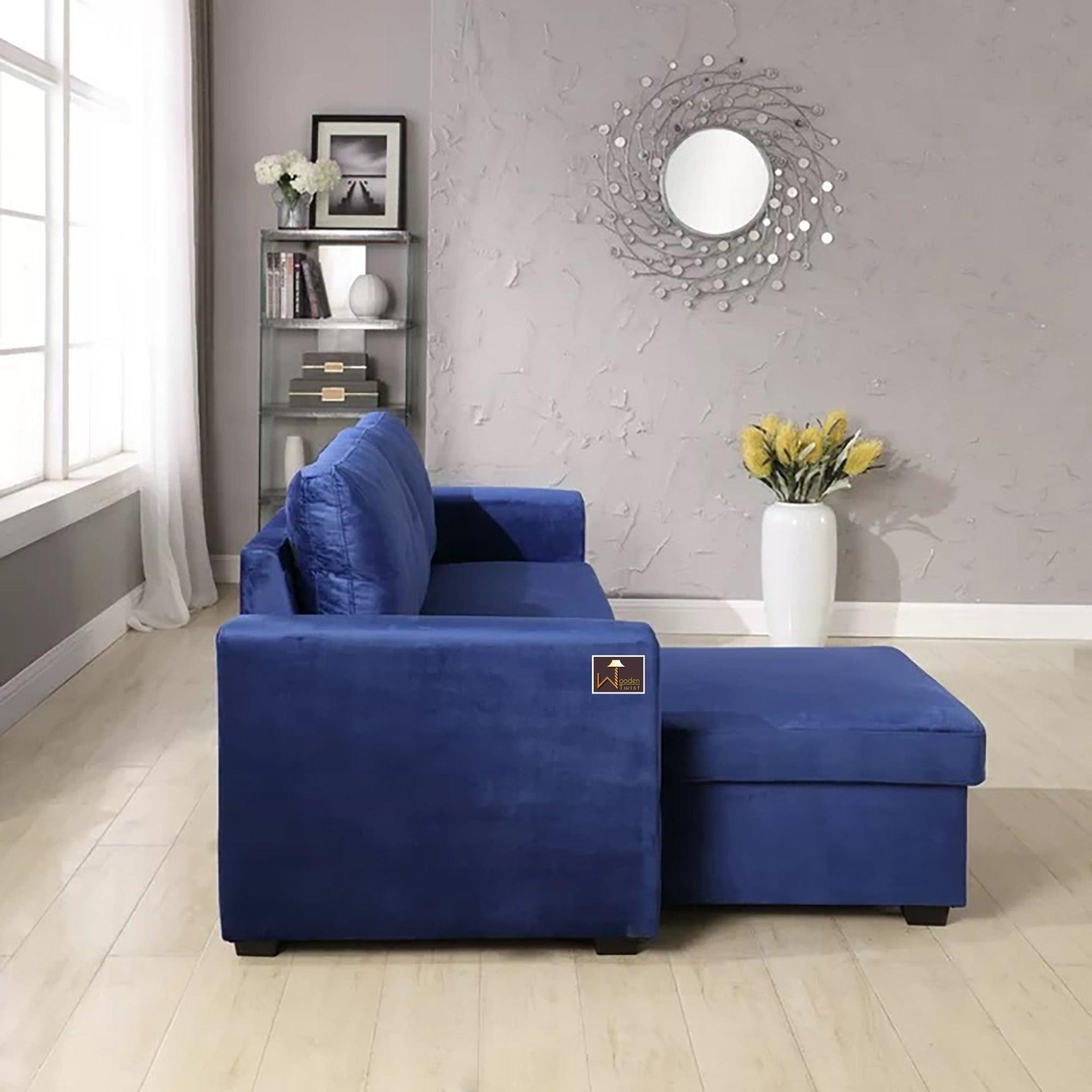 Madera 5 Seater L-Shape Sofa Cum Bed with Comfort Cushion - WoodenTwist