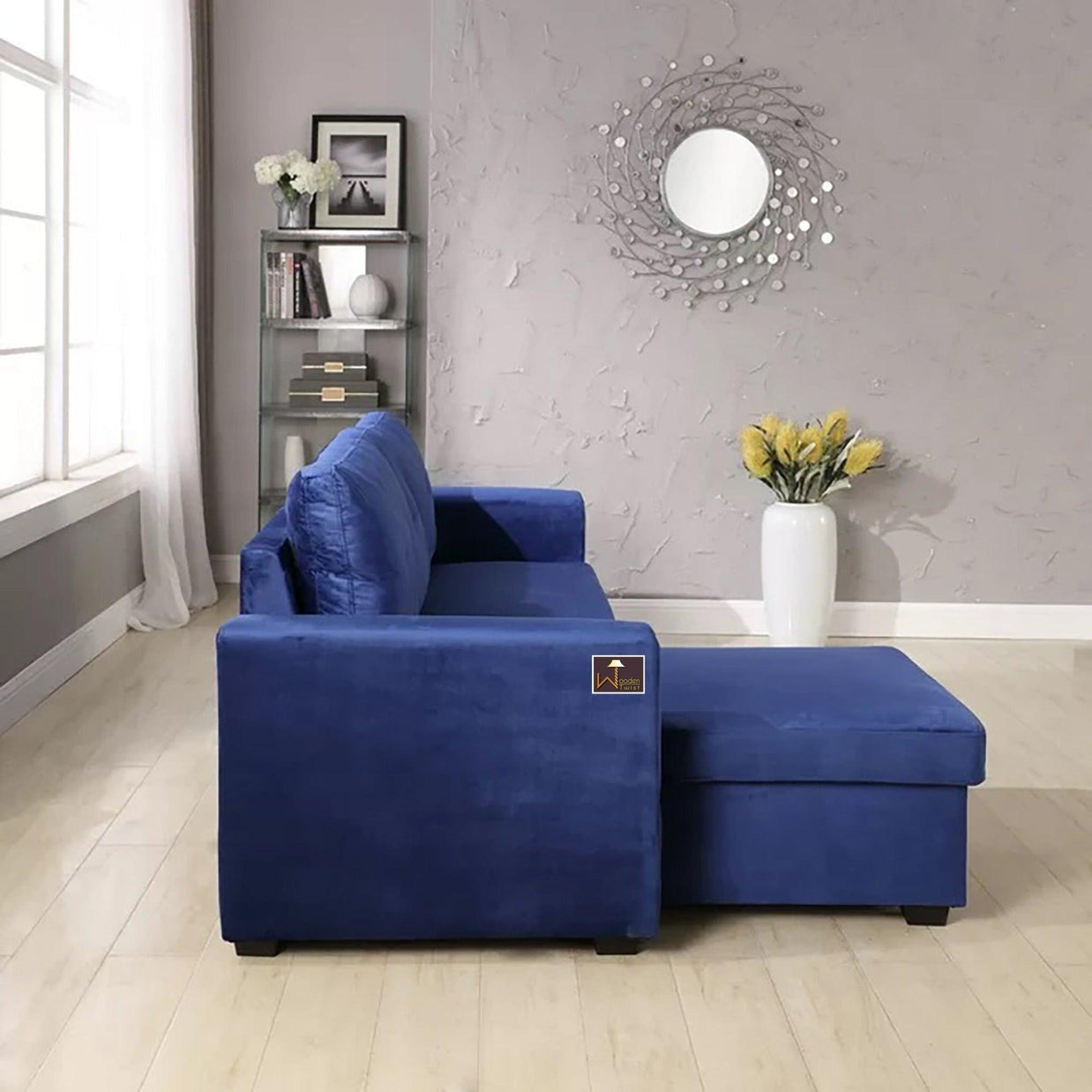 Madera 5 Seater L-Shape Sofa Cum Bed with Comfort Cushion - WoodenTwist