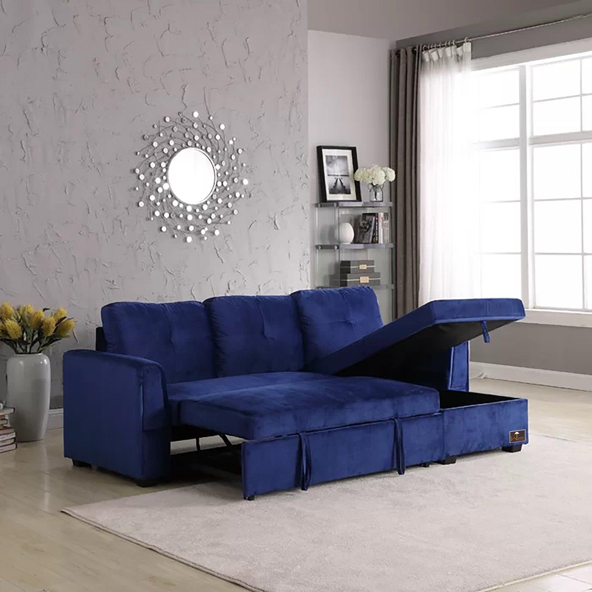 Madera 5 Seater L-Shape Sofa Cum Bed with Comfort Cushion - WoodenTwist