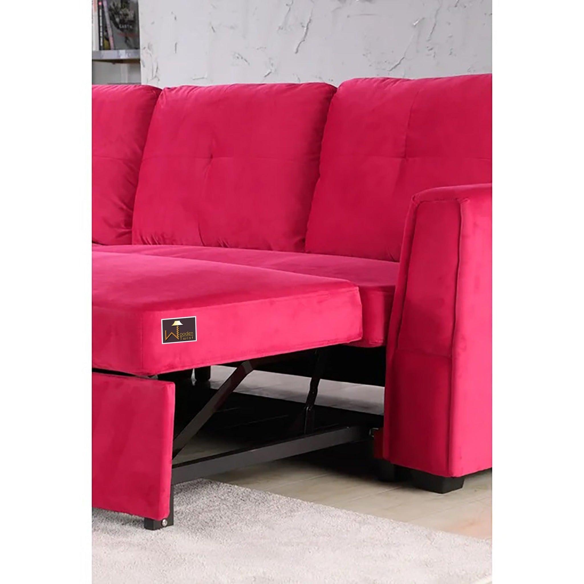 Madera 5 Seater L-Shape Sofa Cum Bed with Comfort Cushion - WoodenTwist