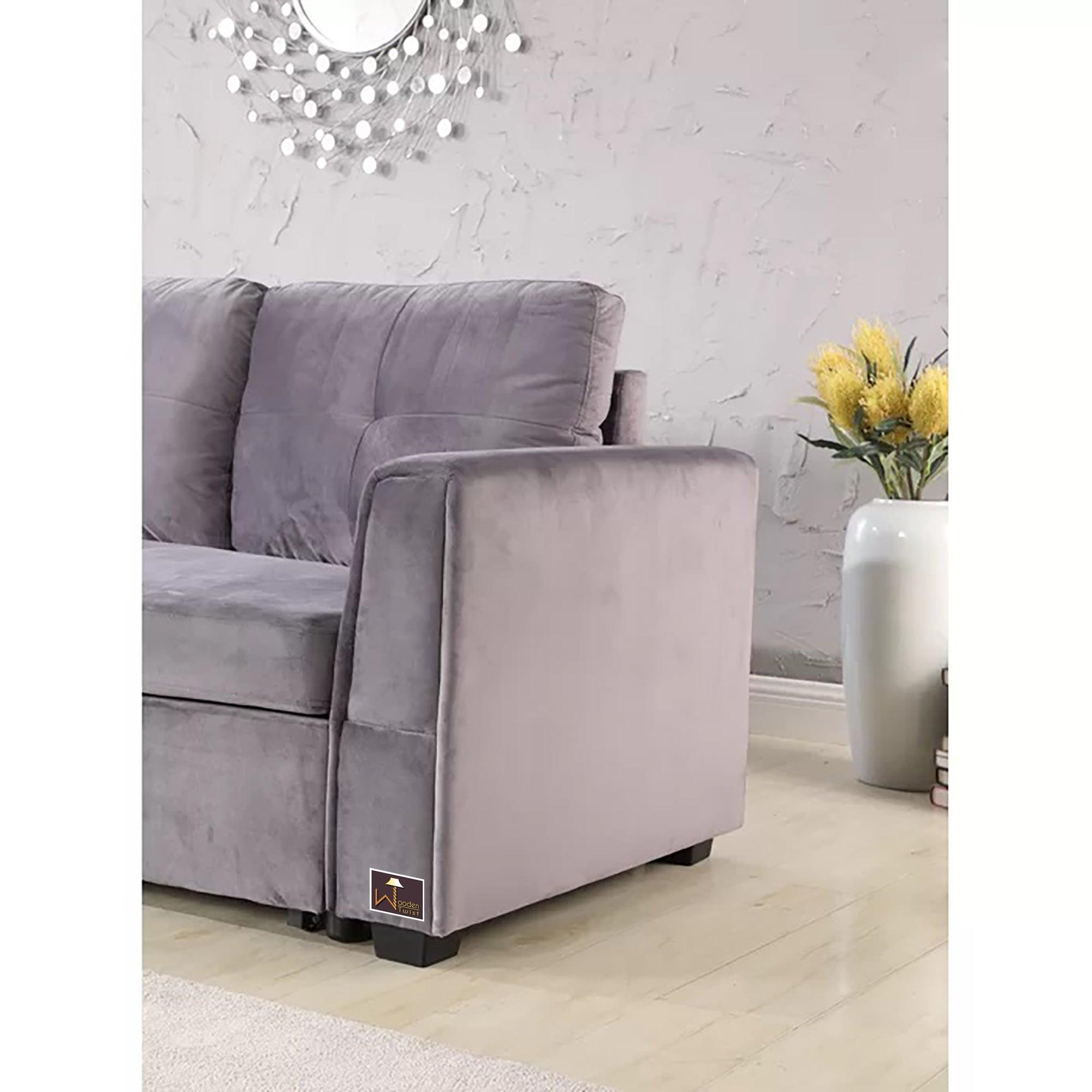 Madera 5 Seater L-Shape Sofa Cum Bed with Comfort Cushion - WoodenTwist
