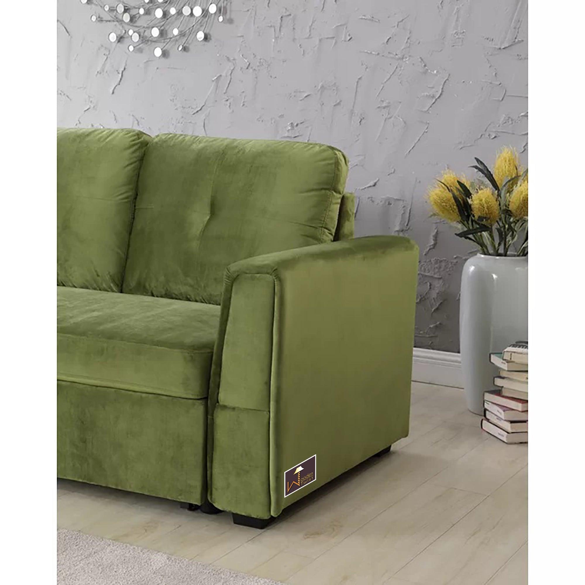 Madera 5 Seater L-Shape Sofa Cum Bed with Comfort Cushion - WoodenTwist