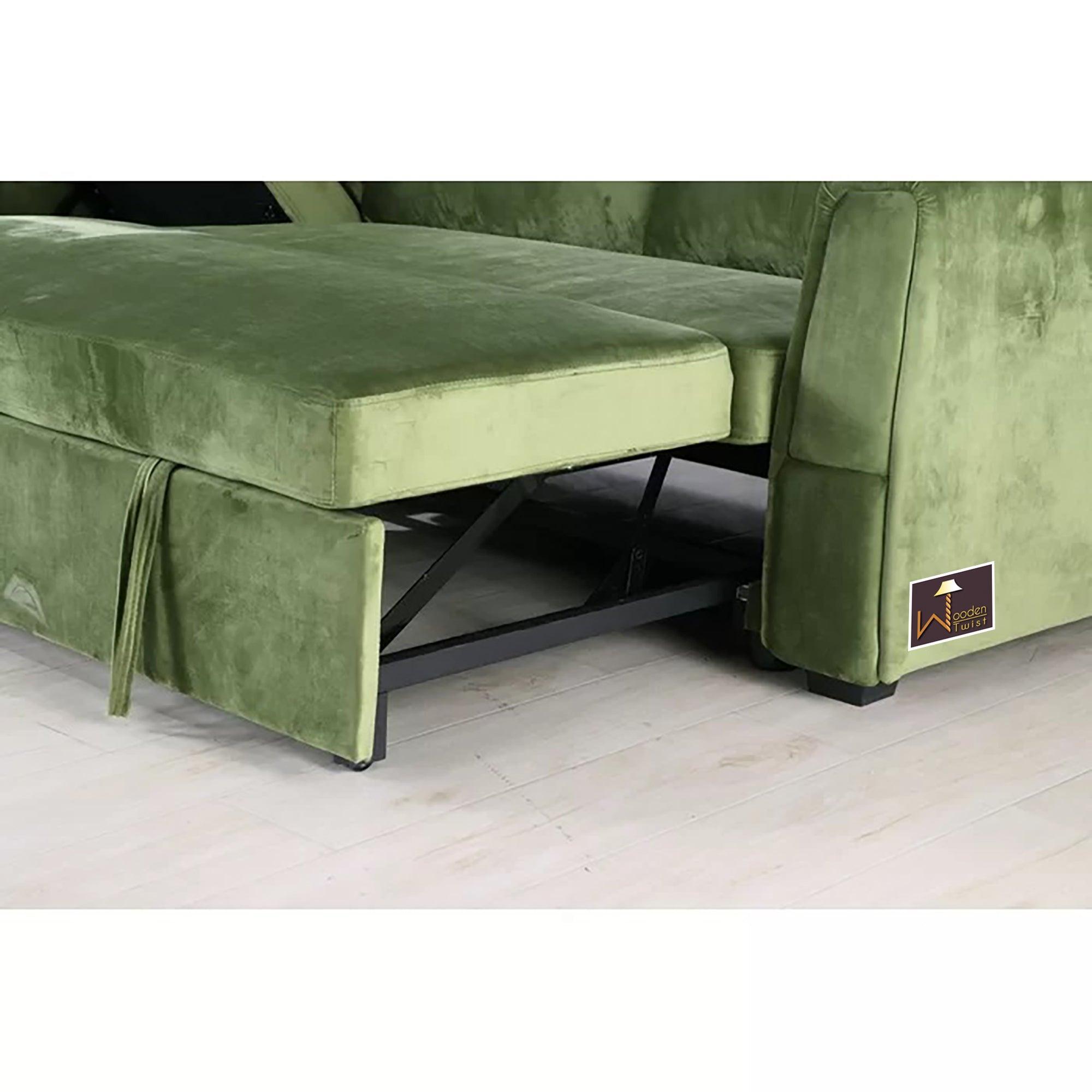 Madera 5 Seater L-Shape Sofa Cum Bed with Comfort Cushion - WoodenTwist
