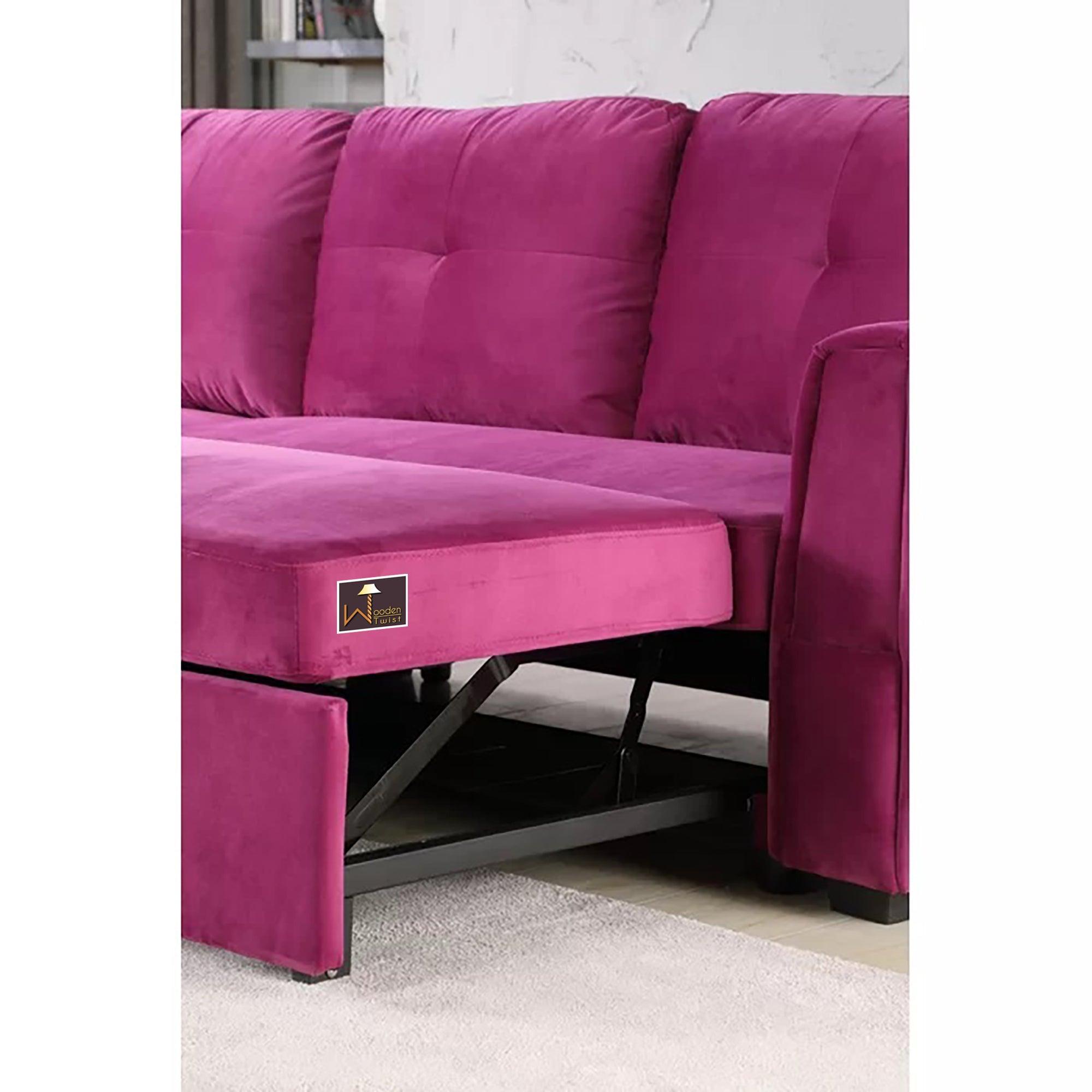 Madera 5 Seater L-Shape Sofa Cum Bed with Comfort Cushion - WoodenTwist