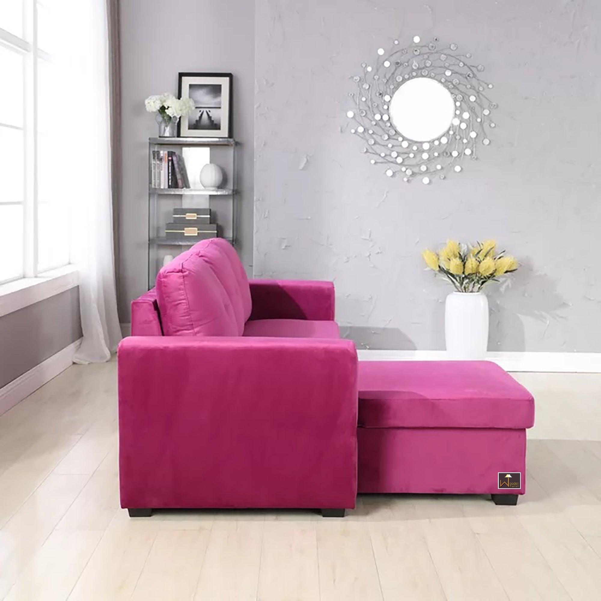 Madera 5 Seater L-Shape Sofa Cum Bed with Comfort Cushion - WoodenTwist