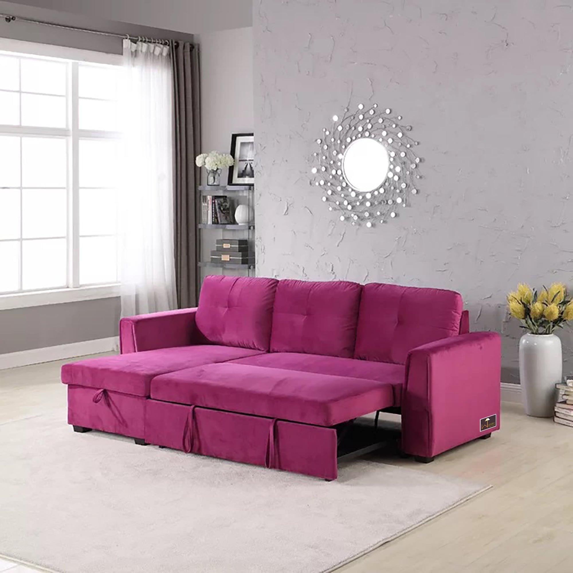 Madera 5 Seater L-Shape Sofa Cum Bed with Comfort Cushion - WoodenTwist