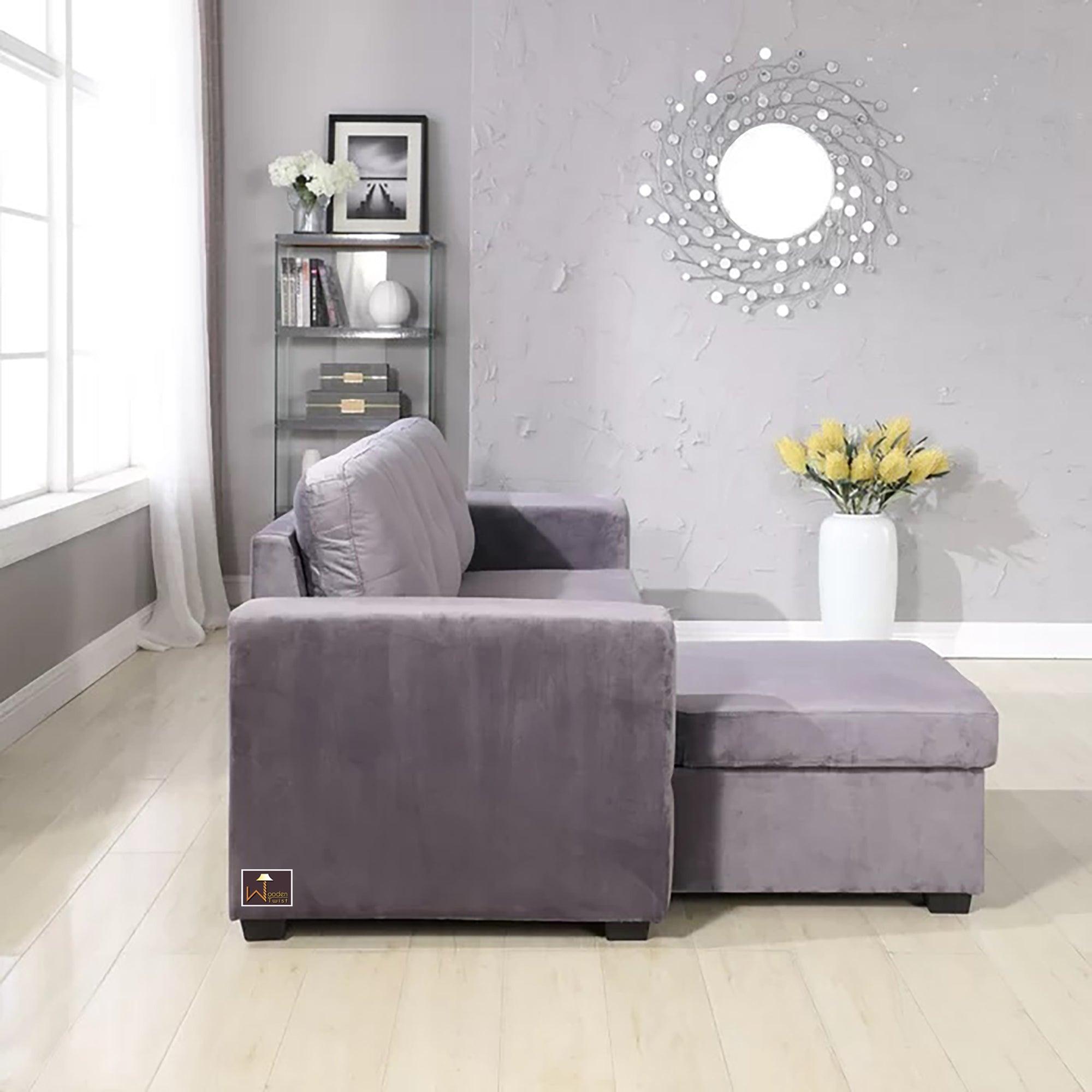 Madera 5 Seater L-Shape Sofa Cum Bed with Comfort Cushion - WoodenTwist