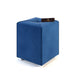 Stool for Living Room Soft Fabric Comfortable Cushion Ottoman Stool (Navy Blue) - WoodenTwist
