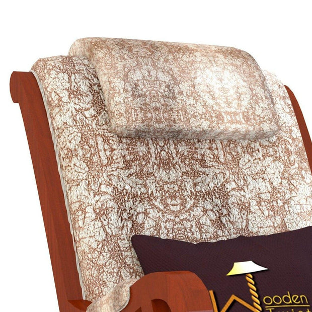 Mecedora Sheesham Wood Rocking Chair With Textured Sweat Fabric - WoodenTwist