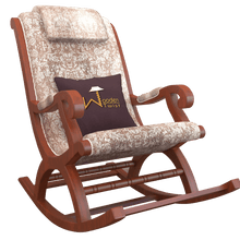 Mecedora Sheesham Wood Rocking Chair With Textured Sweat Fabric - WoodenTwist