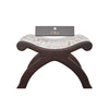 Premium Teak Wood Stool/Foot Rest in Fabric