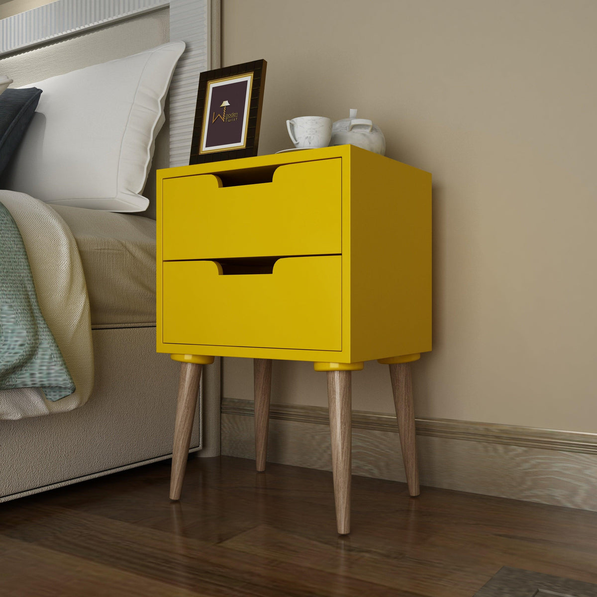 Amazing Bedside Table with Two Drawers - WoodenTwist