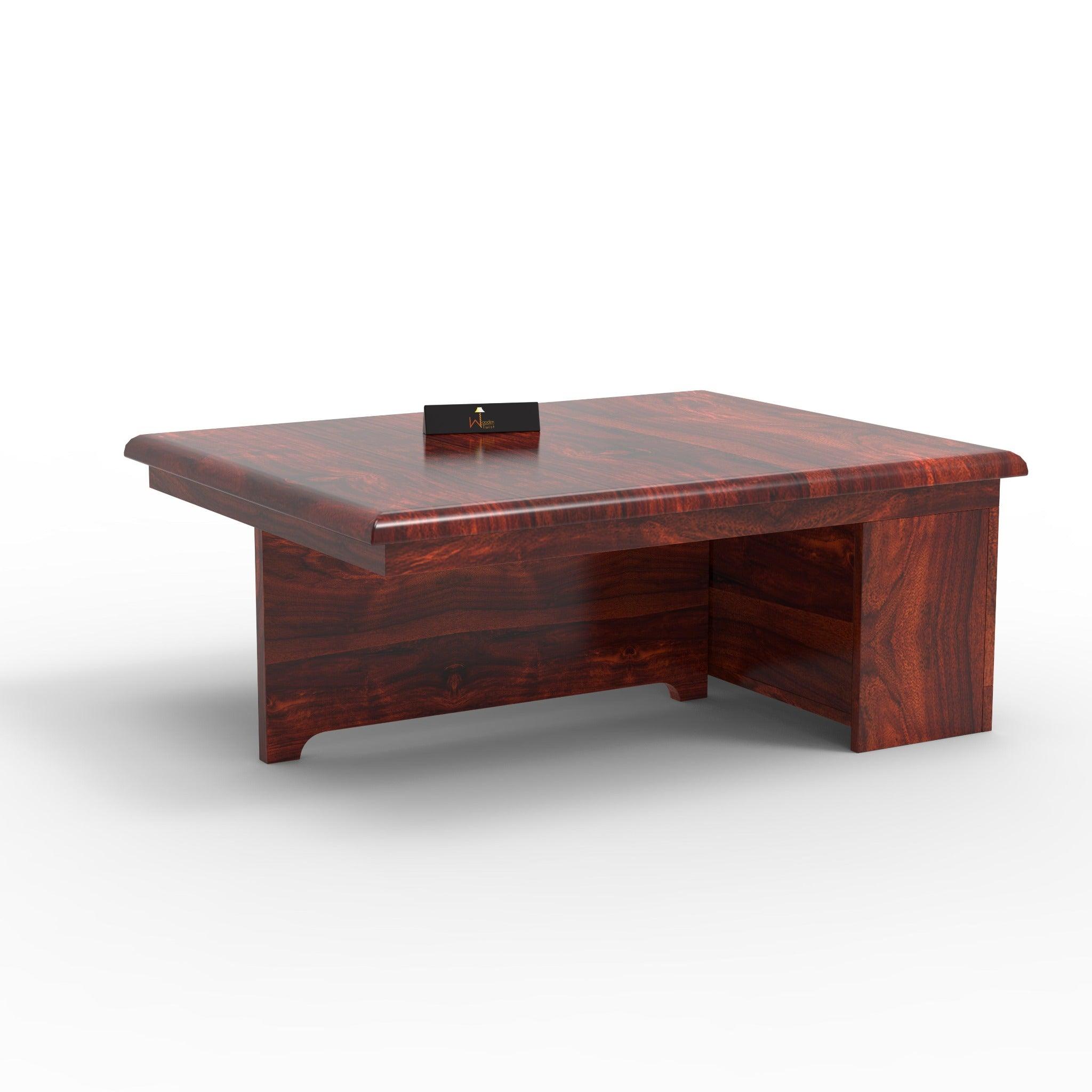 Esto Teak Wood Coffee Table Set With Side Storage - WoodenTwist