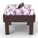 Reposa Floral Print Wooden Cushioned Stool (Sheesham Wood) - WoodenTwist