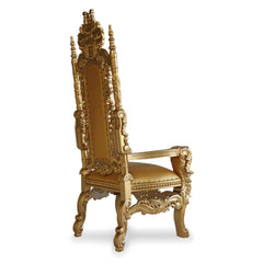 Luxurious High Back Throne Chair (Golden) - WoodenTwist