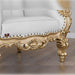 Luxurious High Back throne Gold Leaf & Buttons Chair