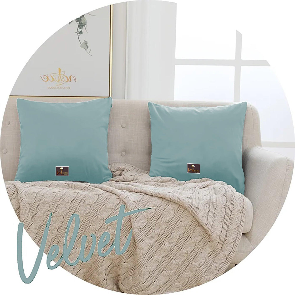 Fabrahome Cushion Cover for Couch, Sofa Bedroom And Home Decor (Set of 2) - WoodenTwist