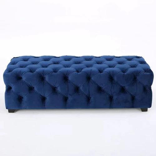 Wide Tufted Modern Bench For Living Room - WoodenTwist