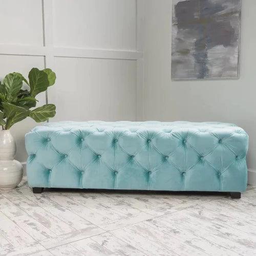 Wide Tufted Modern Bench For Living Room - WoodenTwist