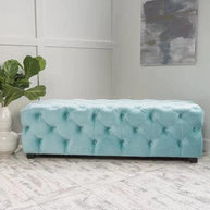 Wide Tufted Modern Bench For Living Room - WoodenTwist
