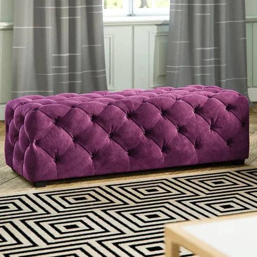 Wide Tufted Modern Bench For Living Room - WoodenTwist