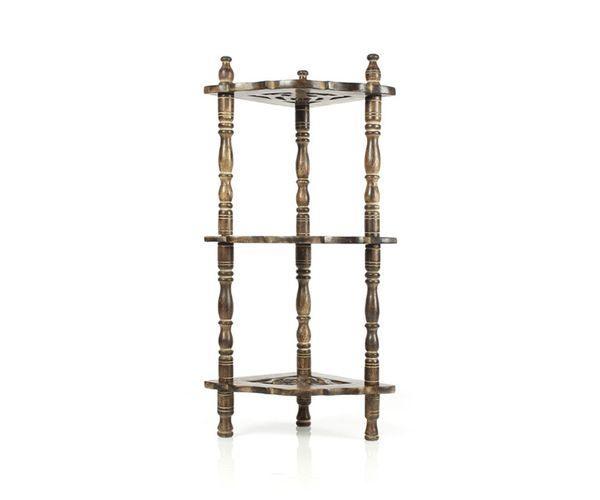Wooden Mini corner rack side table carved end table - WoodenTwist
