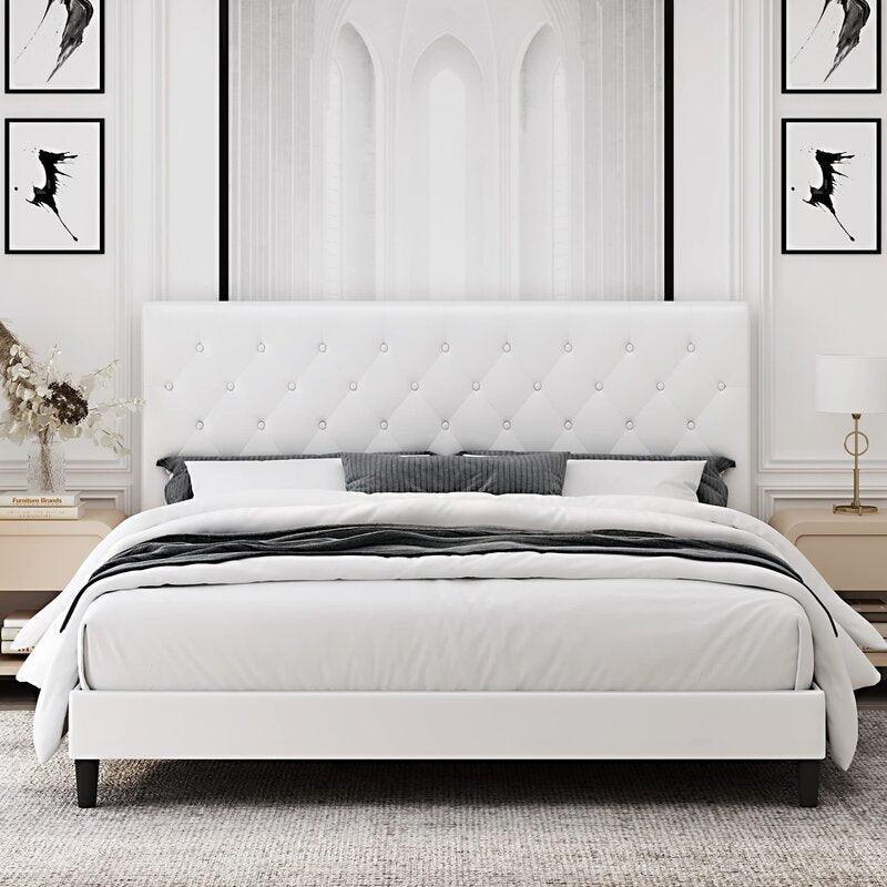 Modern Platform Queen Size Bed (Teak Wood) - WoodenTwist